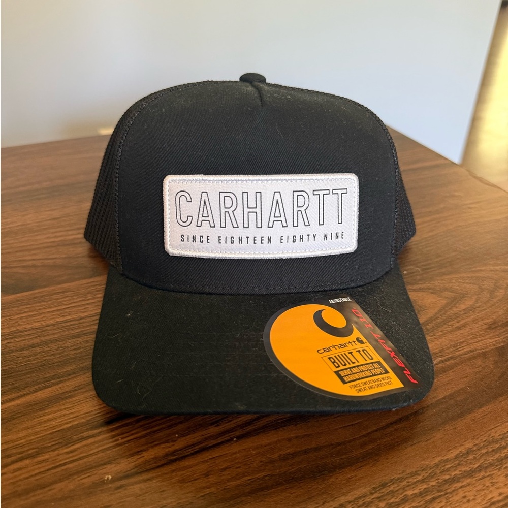 Carhartt Black Trucker Cap with White Patch